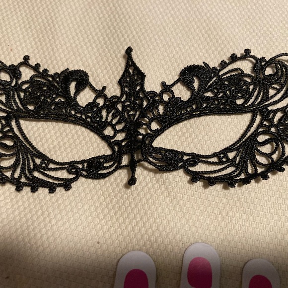 Black Fishnet Long Gloves Net Mask Halloween Costume Party - Picture 2 of 4